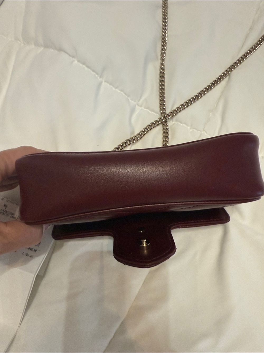 Gucci GG MARMONT MINI BAG Burgundy GG Marmont Quilted chain Shoulder Bag 1 - Picture 10 of 16